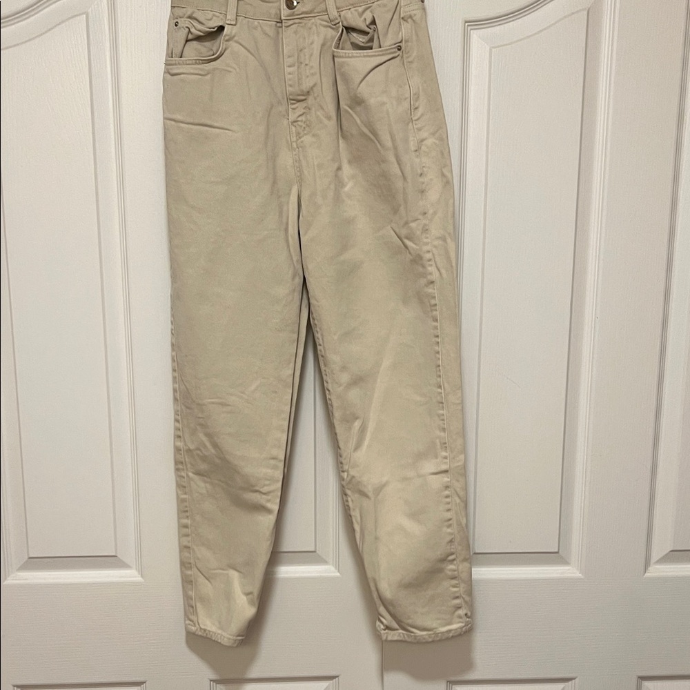 ZARA Cream Buttoned Trousers